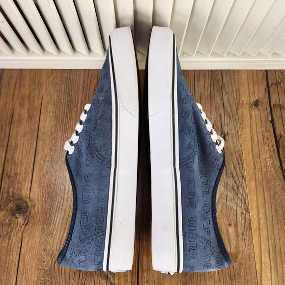 Vans Authentic Deboss Mens Size 9.5 Blue Suede Off The Wall Skate Sneakers Shoes main image 4